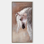 Ethereal White Horse Oil Painting