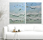 Diptych Painting Beach Scene 2-Piece Set