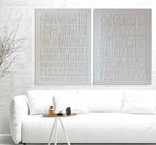 Set Of 2 Minimalist Textured Diptych Bas-Relief Painting