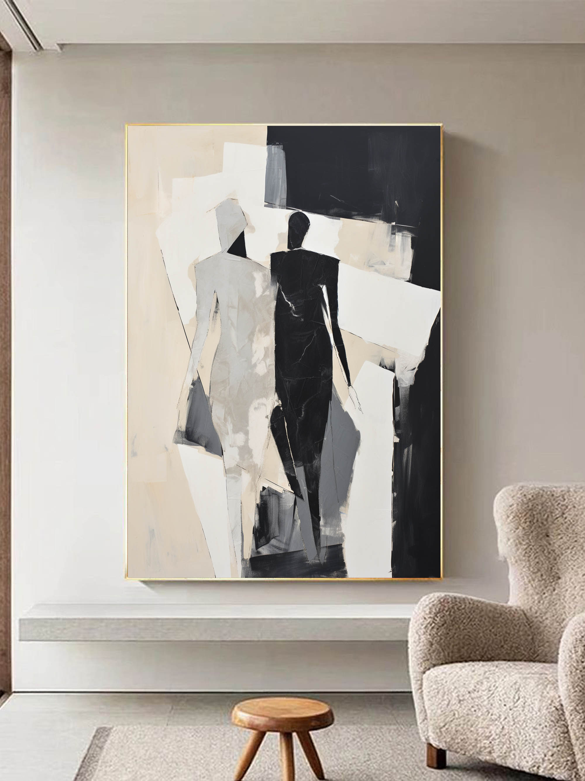 Abstract Walking Couple Painting