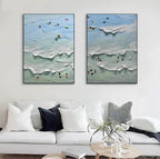 Diptych Painting Beach Scene 2-Piece Set