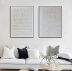 Set Of 2 Minimalist Textured Diptych Bas-Relief Painting