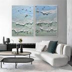 Diptych Painting Beach Scene 2-Piece Set