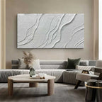 Plaster White Wave Texture Panoramic Painting