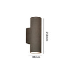 Ray Minimalist Cylindrical Double-headed Cement Outdoor Wall Lamp, Black/White