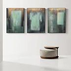 Gold Abstract Triptych Oil Painting Set
