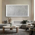Textured Grid Painting Black White Neutral