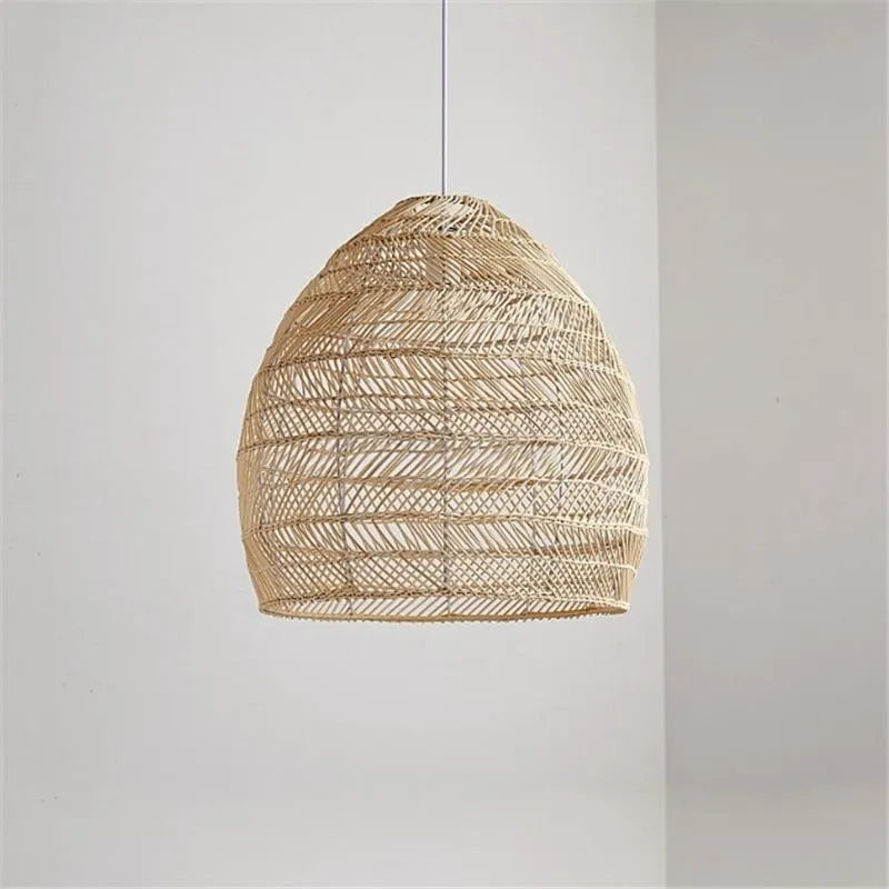 Lian Rattan Bamboo Lampshade Hand Knitted Pendant Light