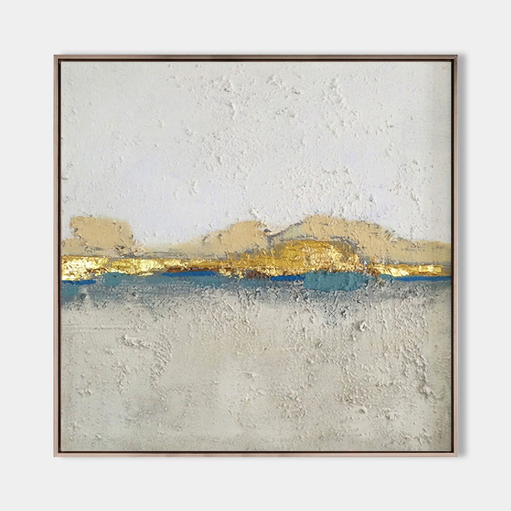 Minimalist Gold Leaf Abstract Landscape Painting