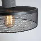 Xenith Industrial Cylindrical Pendant Light, Cement/Metal