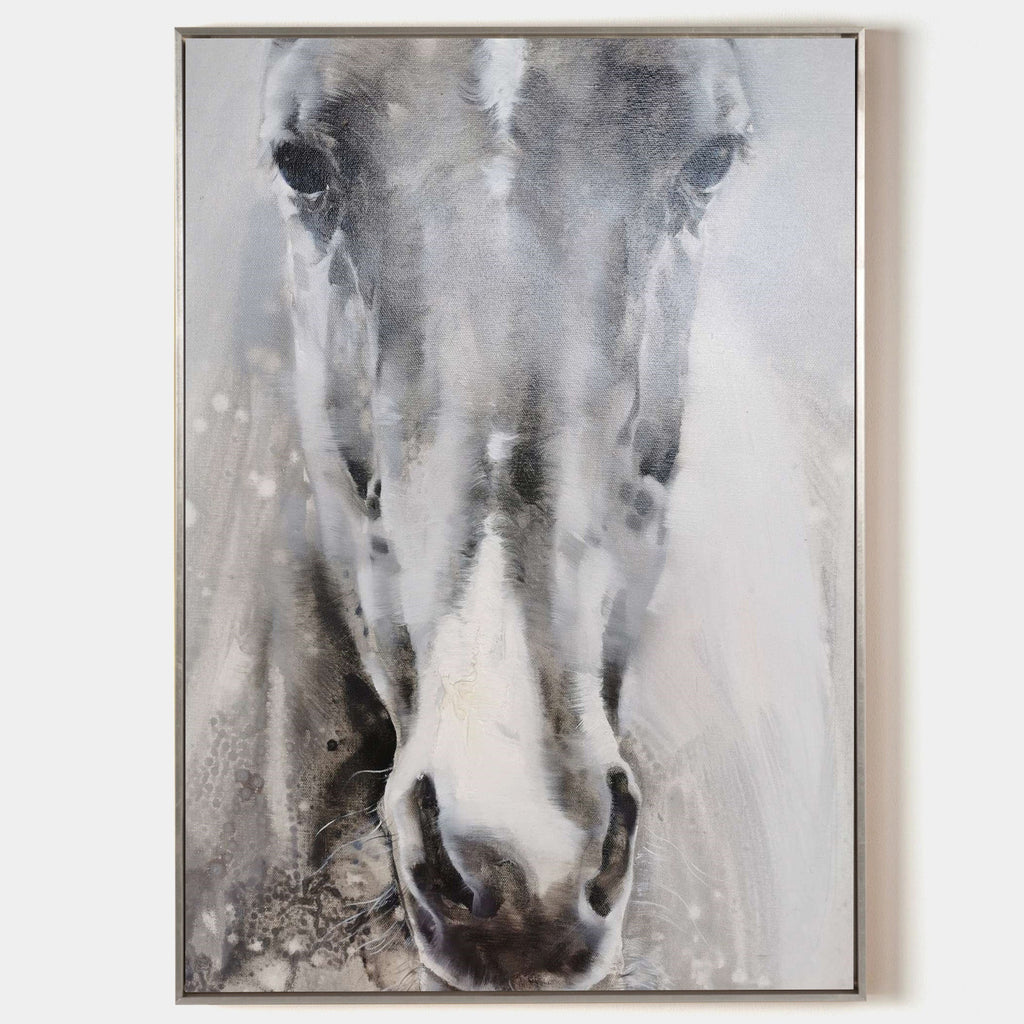 Monochrome Horse Head Oil Painting