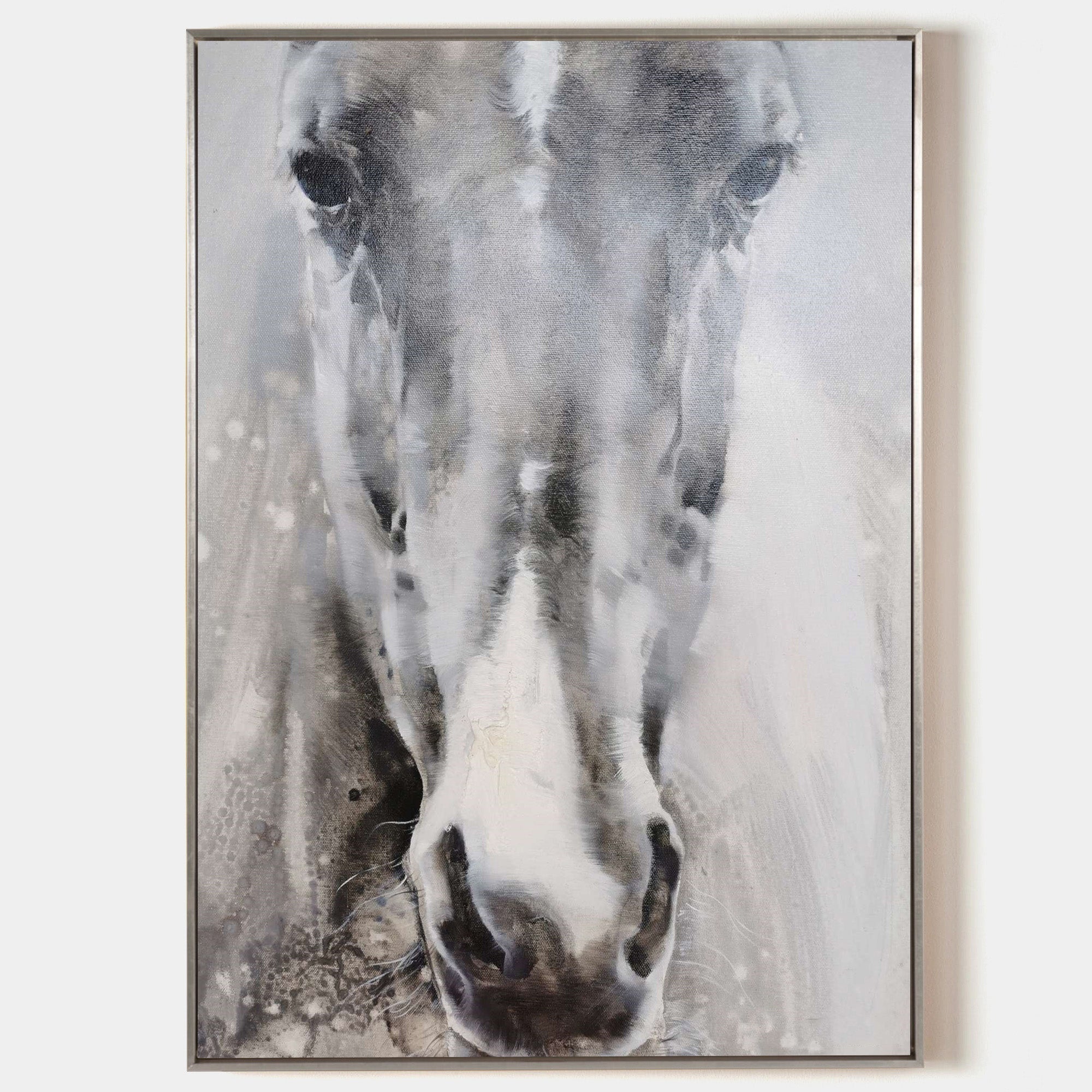Monochrome Horse Head Oil Painting