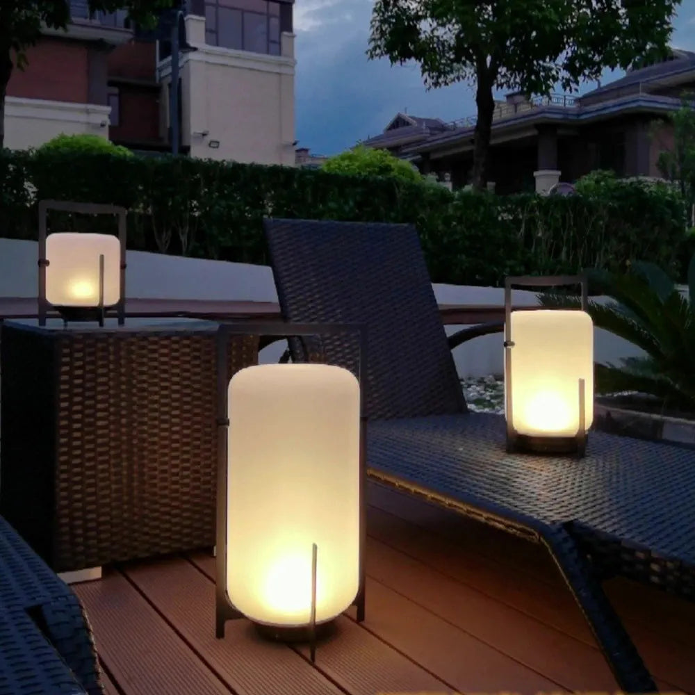 Ray Minimalist Glass/ Outdoor Landscape Pathway Light, White