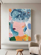 Abstract Impasto Portrait Painting