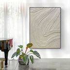 Plaster Minimalist White Textured Flow Wall Art