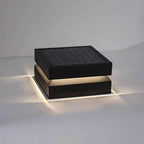 Axion Modern Concave Metal Black Outdoor Lamps, Solar