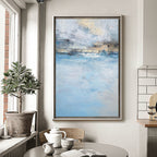 Coastal Serenity Abstract Oil Painting