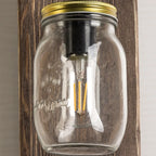 Epoch Vintage Jar Shape Wood Metal Wall Lamp