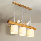 Muto Bird Pendant Light Wood, 2/3 Heads