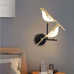 Arisha Minimalist Magpie Bird Metal Wall Lamp, Bedroom