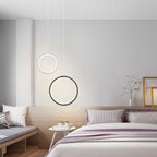 Doria Modern LED Pendant Light Black/White Metal Living Room