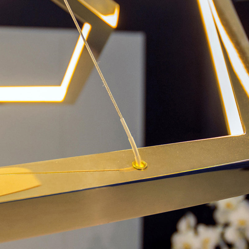 Arisha Minimalist Geomatic Metal Pendant Light, Gold, DIY