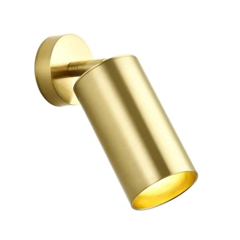 Aria Moderno Gold Cylinder Spotlight Background Flush Mount Ceiling Light, Metal
