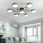 Arisha Ceiling Light, Wood Round for Living Room