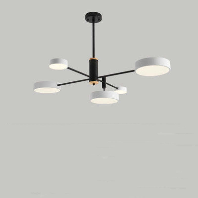 Arisha Pendant Light LED, Metal & Wood, Grey/White/Gold