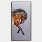 Chestnut Horse Dynamic Oil Painting