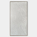 Vertical White Feather Texture Wall Art Minimalist Wabi Sabi