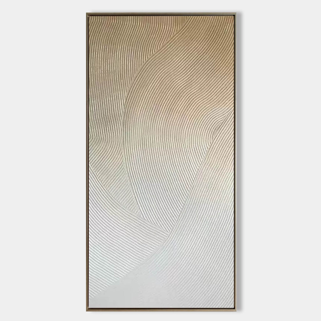 Wabi-Sabi Flowing Lines Bas-Relief Painting