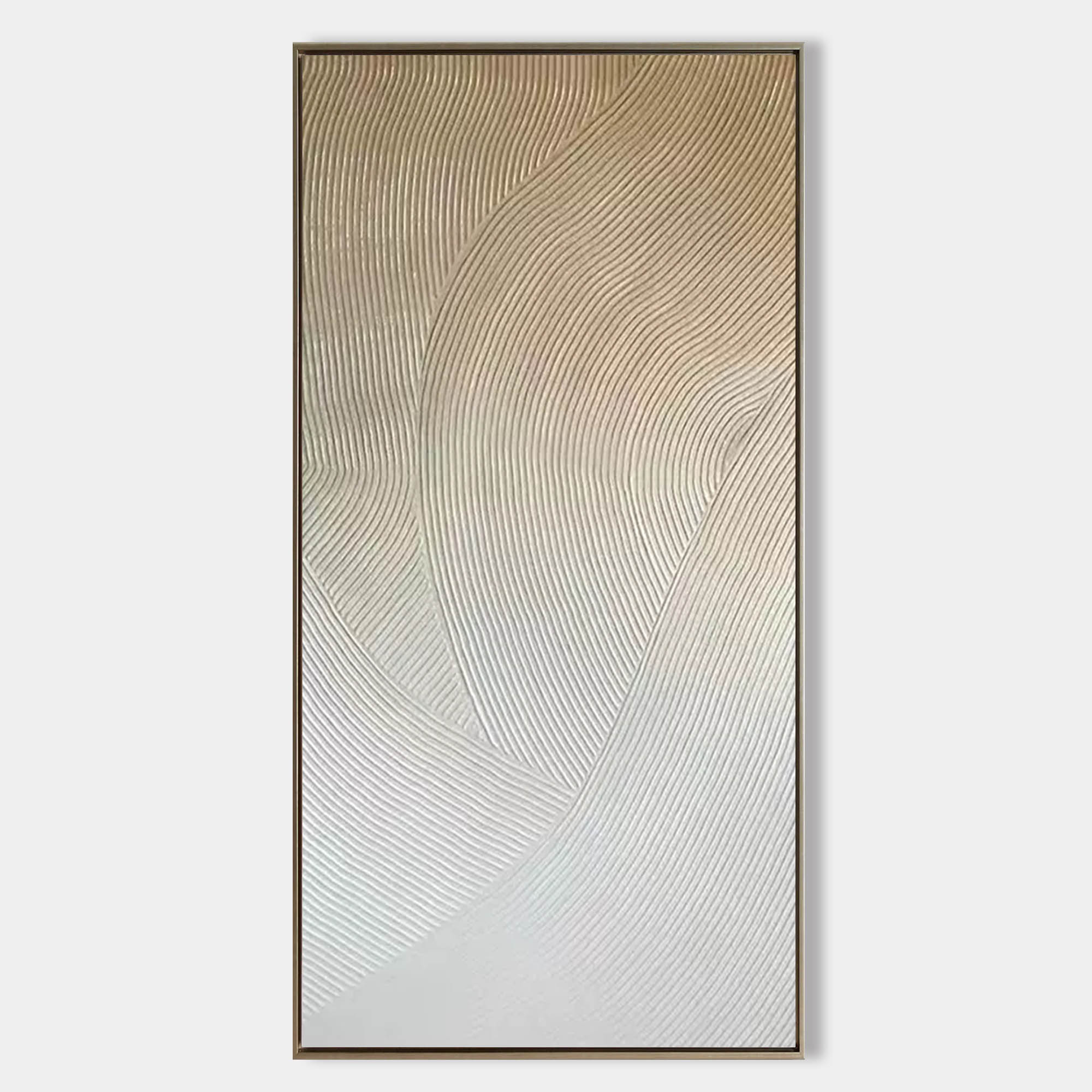 Wabi-Sabi Flowing Lines Bas-Relief Painting