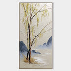Oriental Weeping Willow 3D Impasto Painting