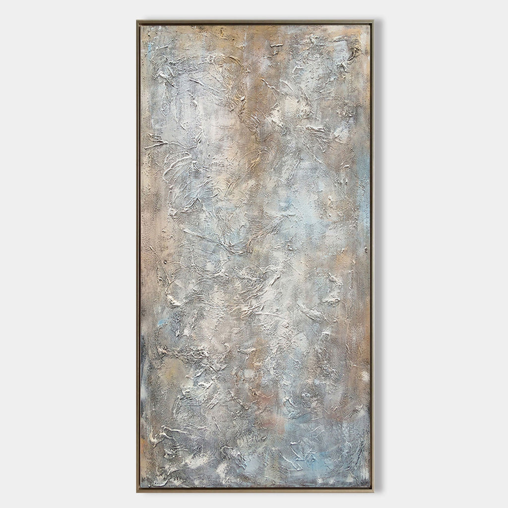 Neutral Tone Vertical Oil Painting Hand Painted