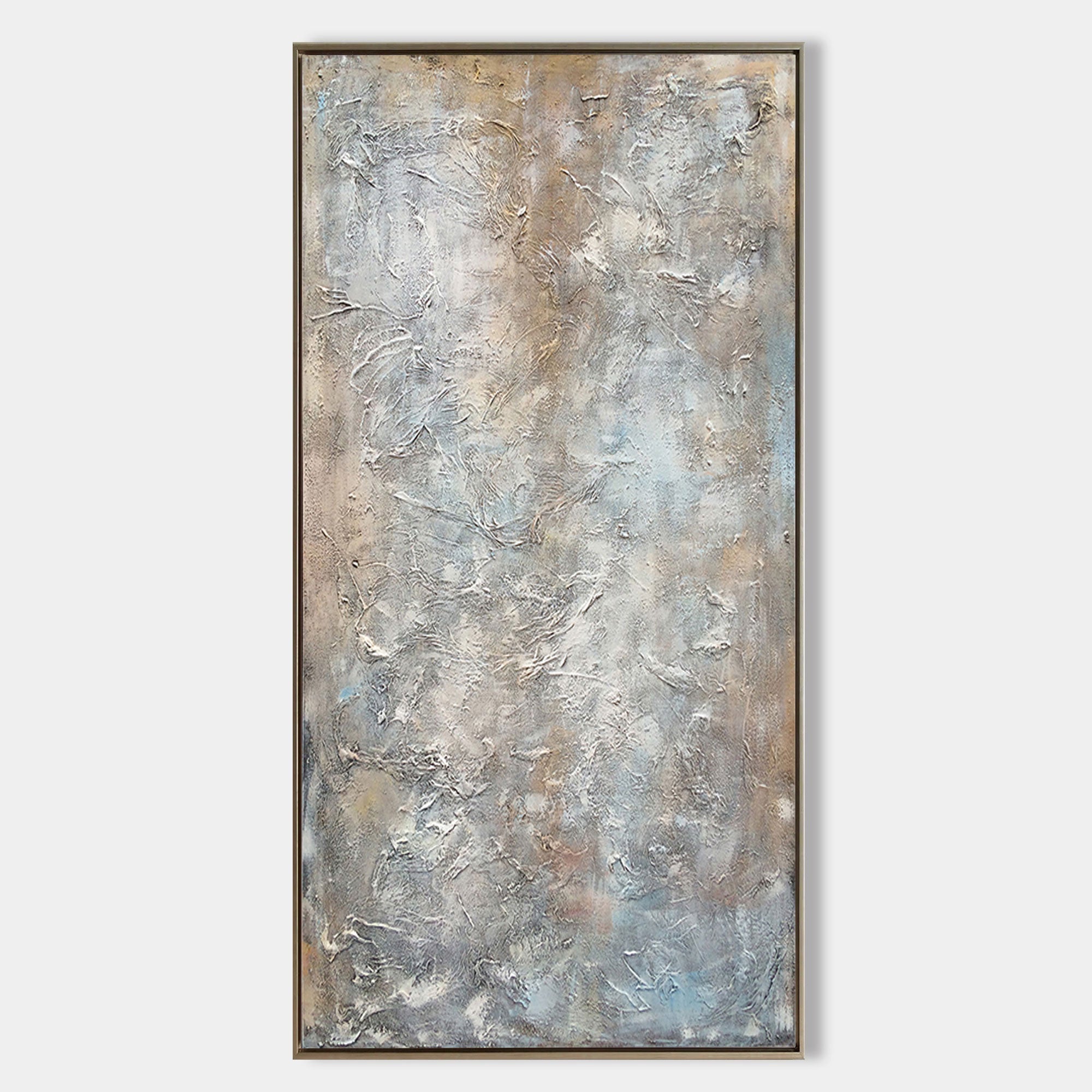 Neutral Tone Vertical Oil Painting Hand Painted