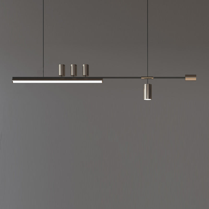 Arisha Modern Minimalist Liner  Pendant Light, Gold/Black 5 Head