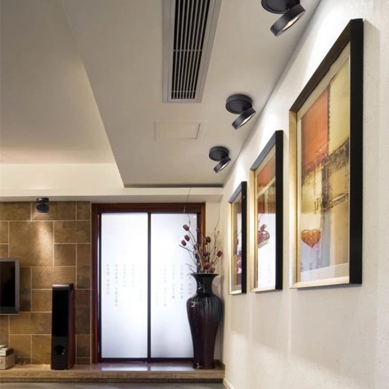 Arisha Modern Adjustable Square Ceiling Light Spotlight, Black/White