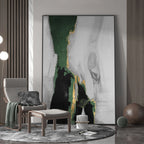 Emerald & Gold Abstract Painting Vertical Luxury