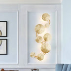 Arisha Modern Metal Round Lotus Leaf Wall Lamp, Gold