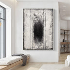 Minimalist Monochrome Abstract Oil Painting