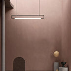 Arisha Modern Minimalist Rectangular Linear Pendant Light, Gold/Black