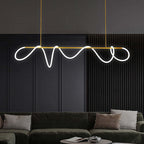 Arisha Curved & Linear Semi Flush Mount Ceiling Light, Gold