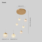 Arisha Multi Staircase Modern Art Deco Pendant Light, Gold