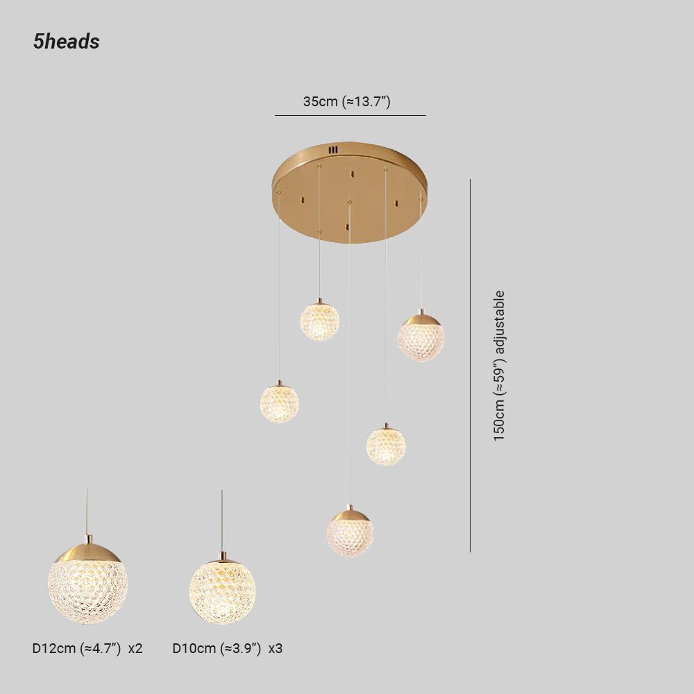 Arisha Multi Staircase Modern Art Deco Pendant Light, Gold