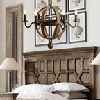 Silva Rustic Pendant Light Wood Metal Corridor Restaurant