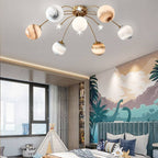Aria Modern Planet Flush Mount Ceiling Light, Living Room