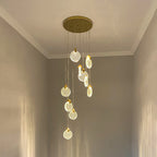 Kristy Luxury Circular Ripple Round Crystal Golden Chandelier