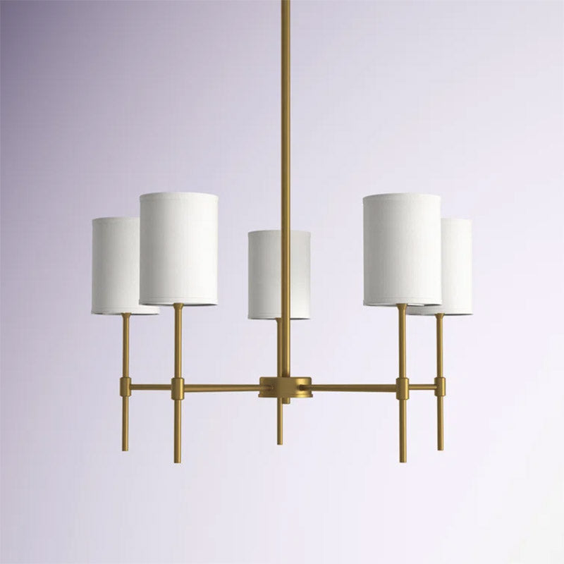 Silva Modern LED Chandelier Black/Gold Metal/Fabric Bedroom/Living Room