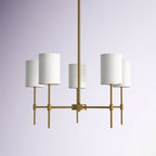 Silva Modern LED Chandelier Black/Gold Metal/Fabric Bedroom/Living Room